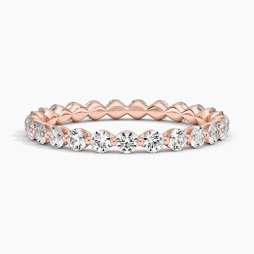 Milestone Band—Still Light Ring | Round-Cut Lab-Grown Diamond | Eternity Ring in 18K Rose Gold