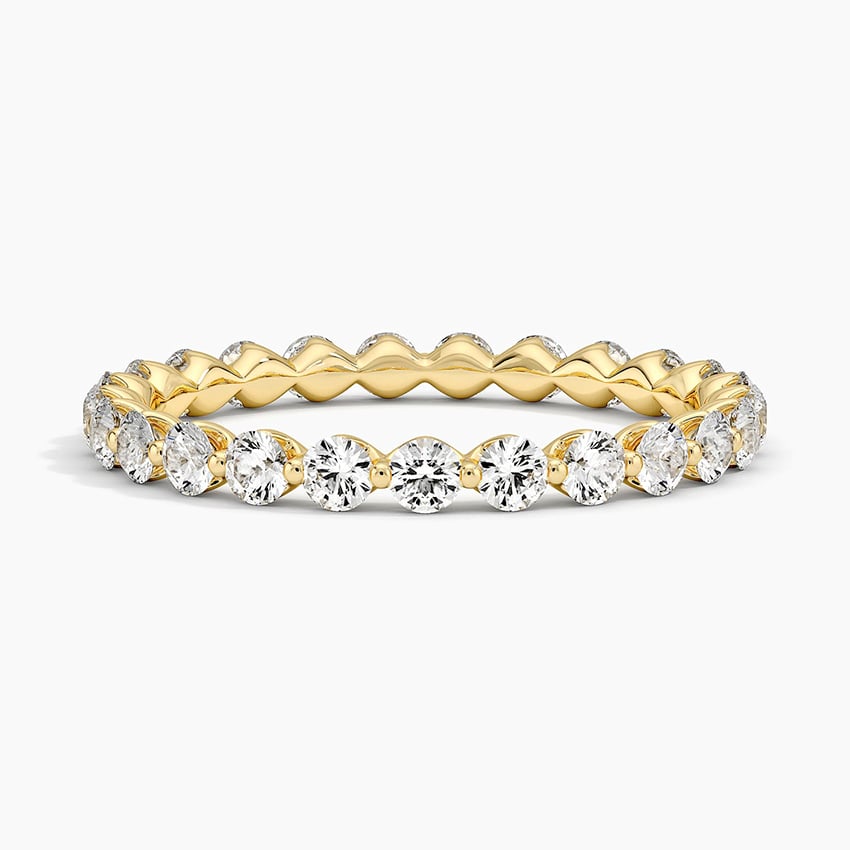 Milestone Band—Still Light Ring | Round-Cut Lab-Grown Diamond | Eternity Ring in 18K Yellow Gold