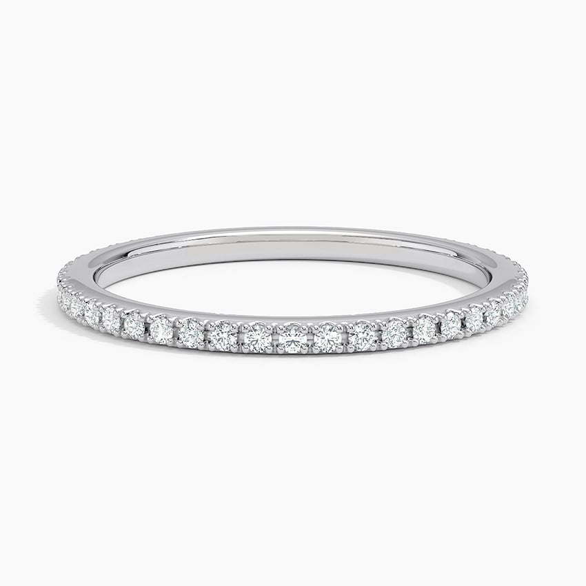 Milestone Band—Still Light Ring  | Round-Cut Lab-Grown Diamond | Pave Ring in 18K White Gold