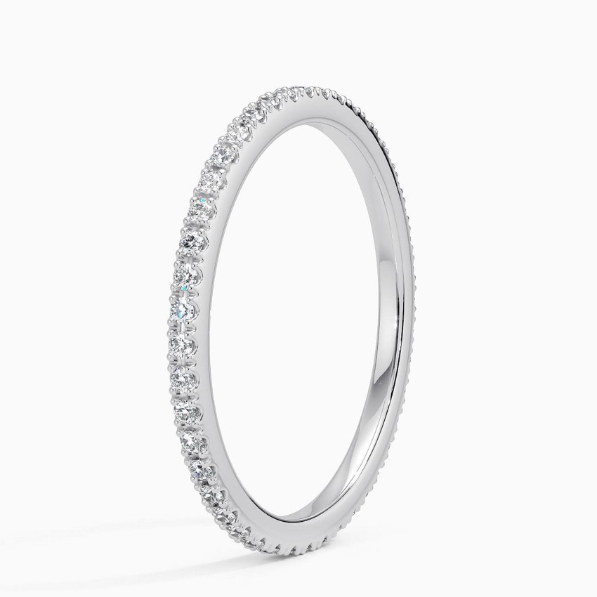 Milestone Band—Still Light Ring  | Round-Cut Lab-Grown Diamond | Pave Ring in 18K White Gold