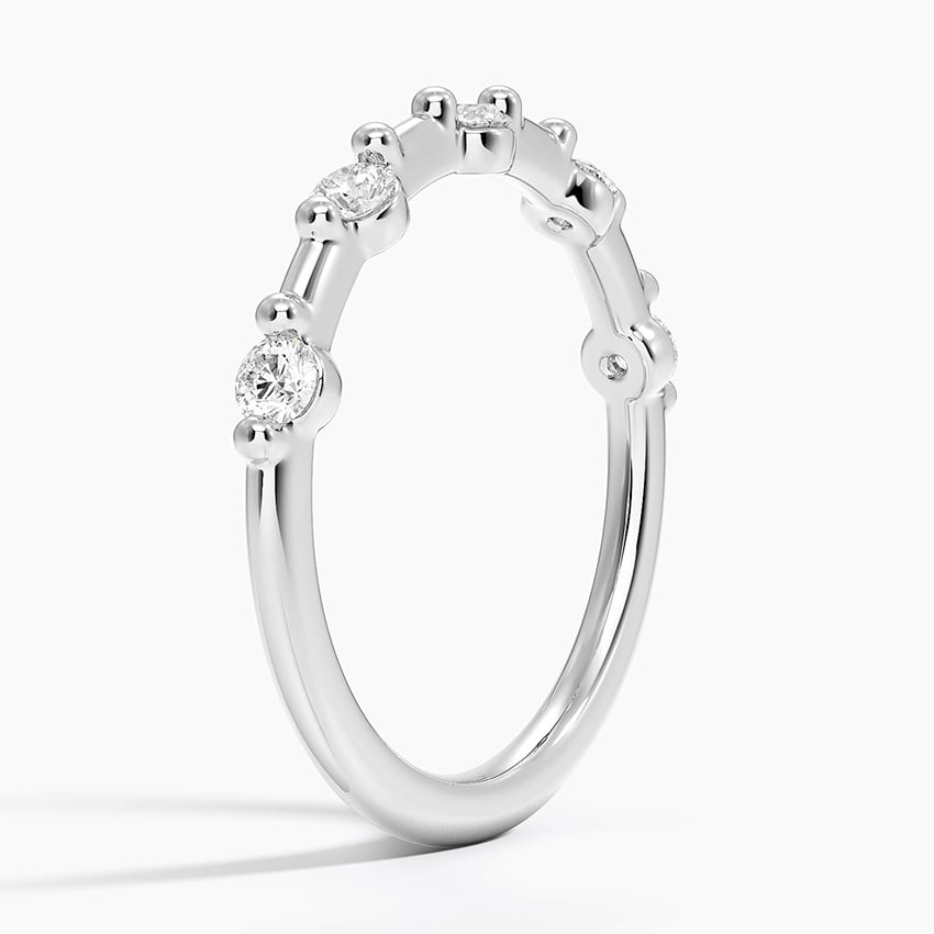Milestone Band—Still Light Ring  | Round-Cut Lab-Grown Diamond | Prong-Set Ring in 18K White Gold