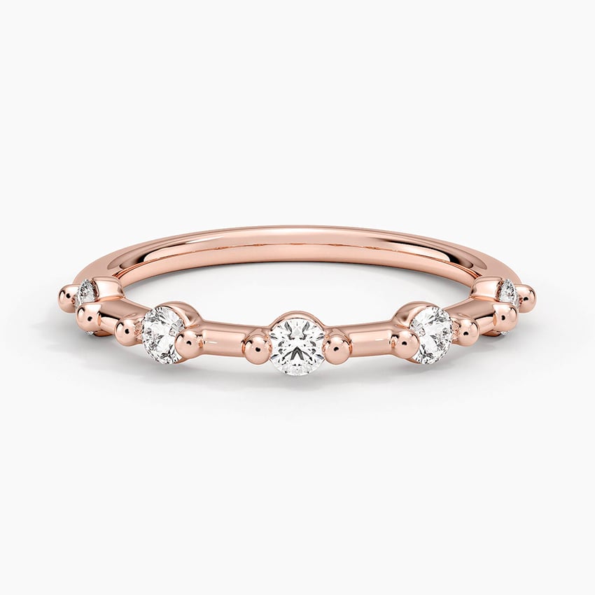 Milestone Band—Adorn Ring  | Round-Cut Lab-Grown Diamond | Prong-Set Ring in 18K Rose Gold