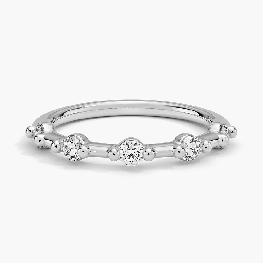 Milestone Band—Still Light Ring  | Round-Cut Lab-Grown Diamond | Prong-Set Ring in 18K White Gold