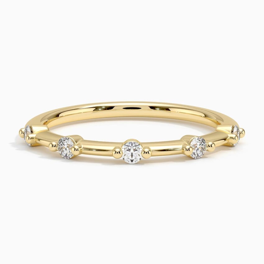 Milestone Band—Crowned Still Ring  | Round Diamond in Half Coverage