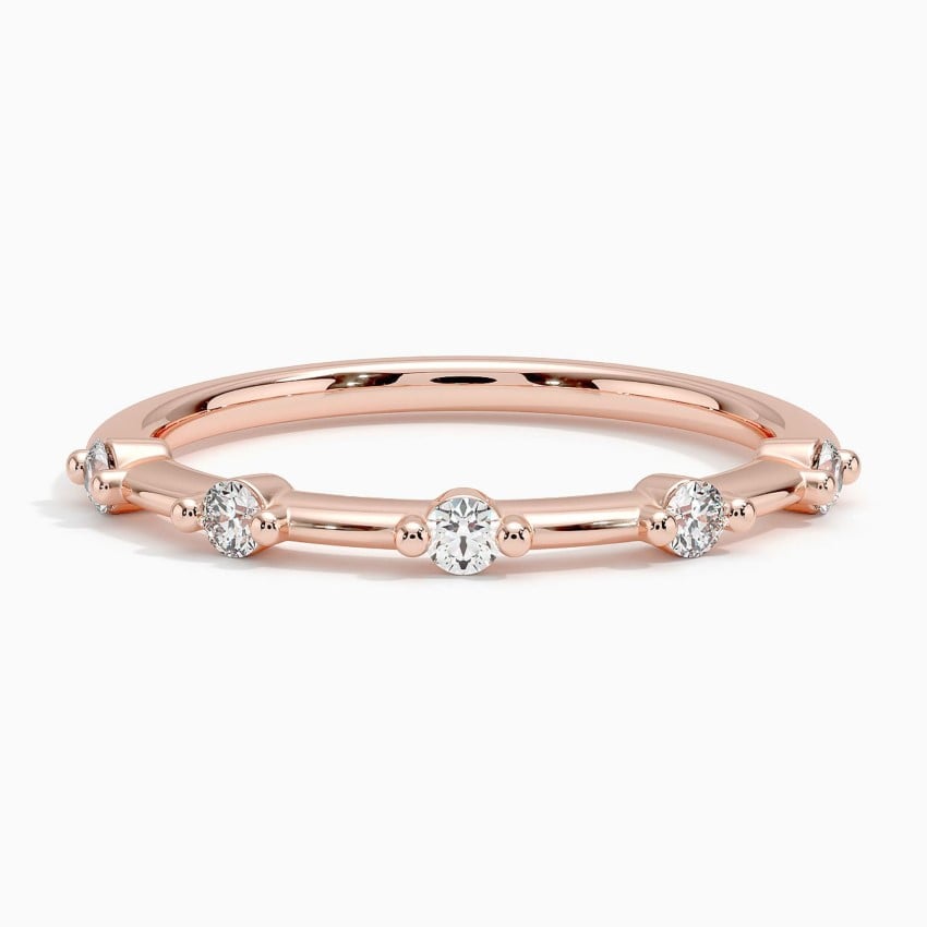 Milestone Band—Adorn Ring  | Round Diamond in Half Coverage