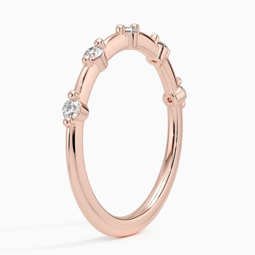 Milestone Band—Adorn Ring  | Round Diamond in Half Coverage