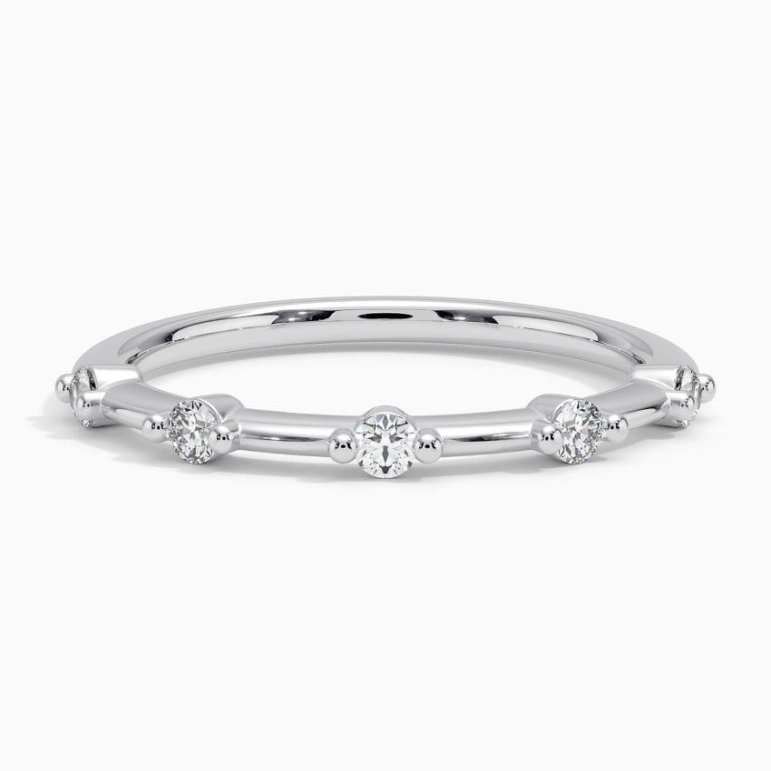 Milestone Band—Still Light Ring  | Round Diamond in Half Coverage