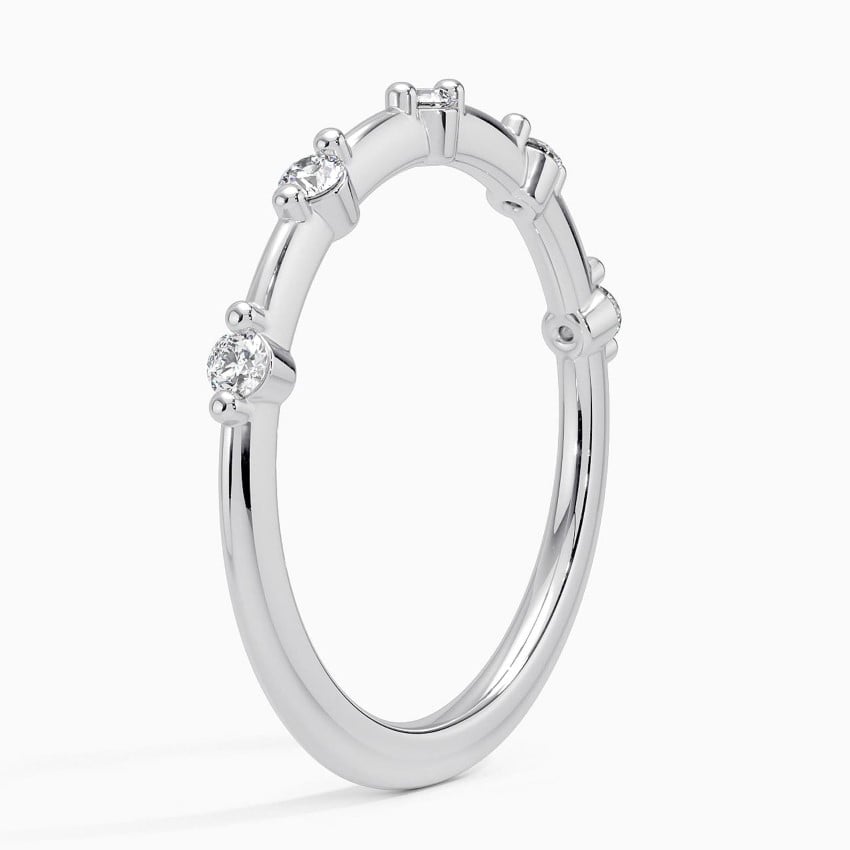 Milestone Band—Still Light Ring  | Round Diamond in Half Coverage