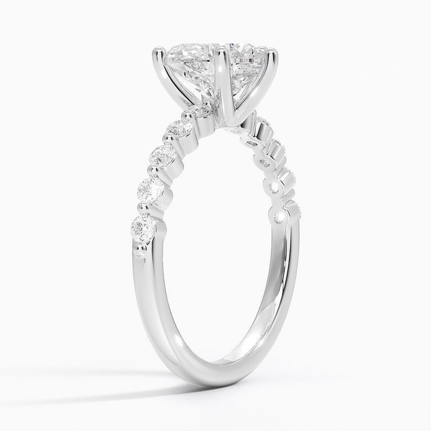 Bloom—Still Light Ring | Heart Diamond in Round Half Coverage