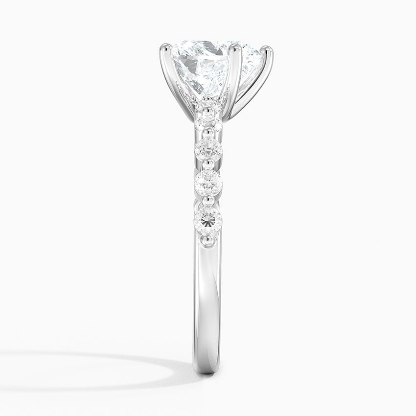 Bloom—Still Light Ring | Heart Diamond in Round Half Coverage