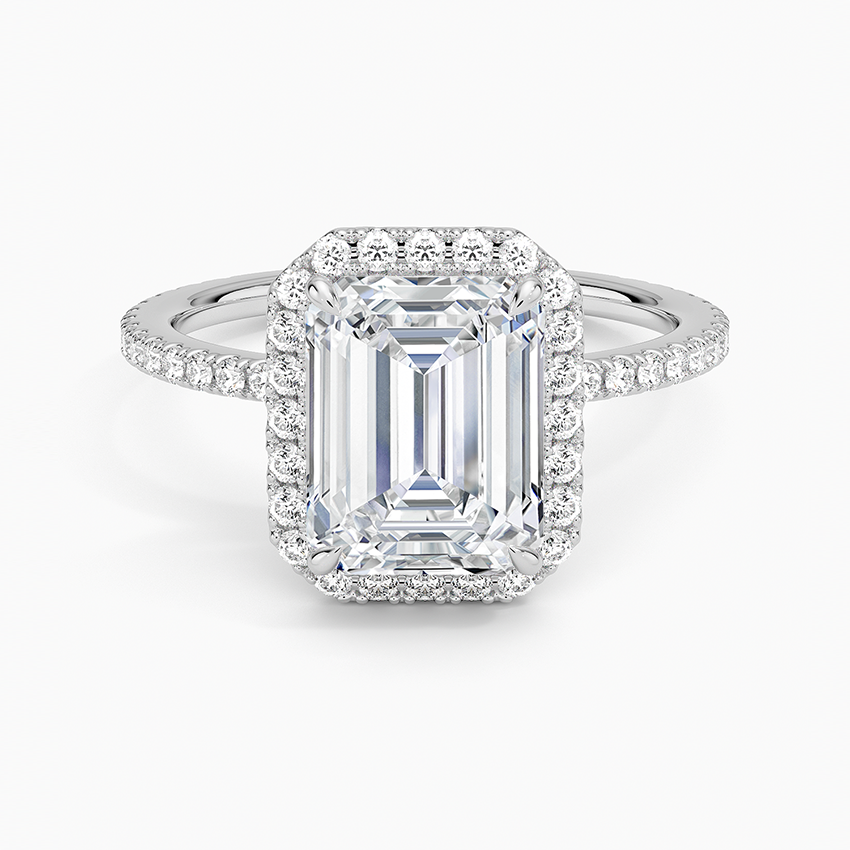 Ascend—Still Light Ring | Emerald Diamond in Hidden Halo