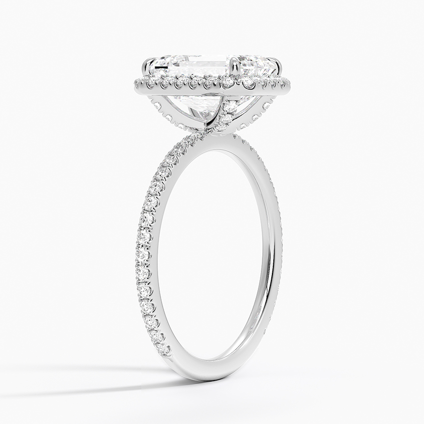 Ascend—Still Light Ring | Emerald Diamond in Hidden Halo