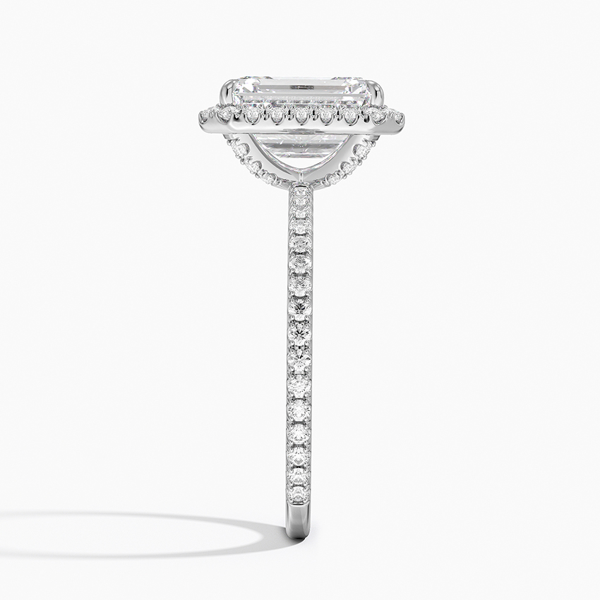 Ascend—Still Light Ring | Emerald Diamond in Hidden Halo