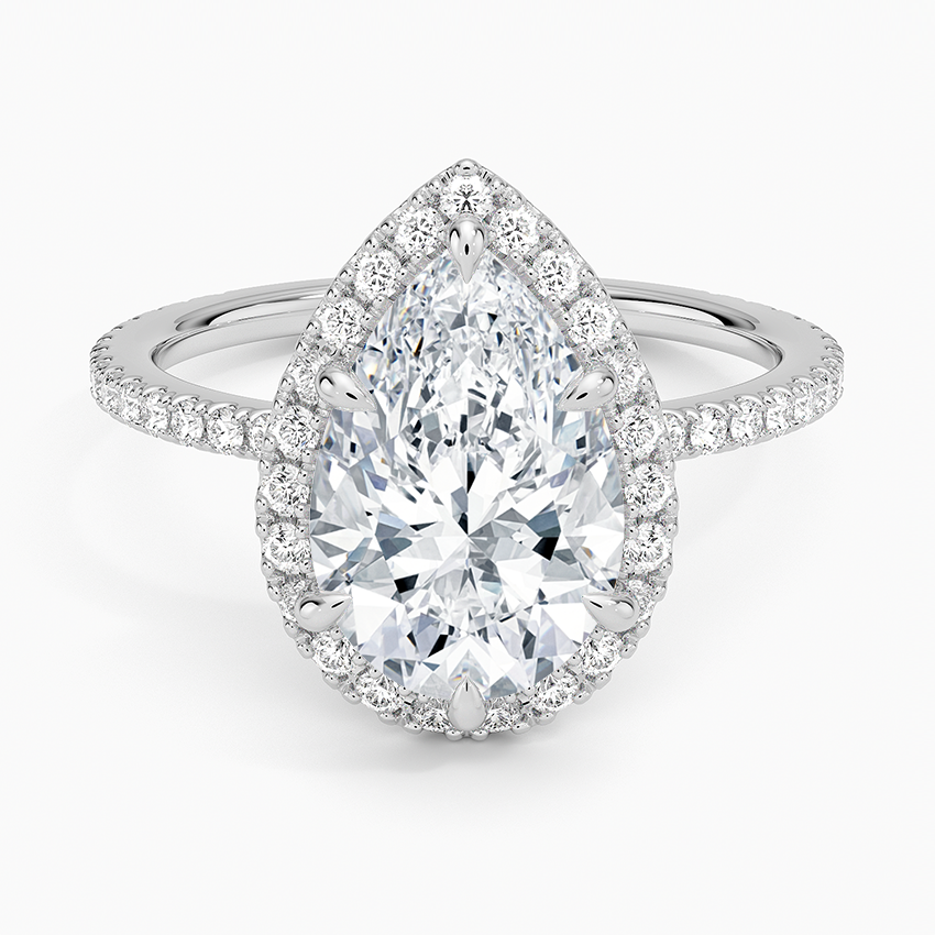 Bloom—Still Light Ring | Pear Diamond in Hidden Halo