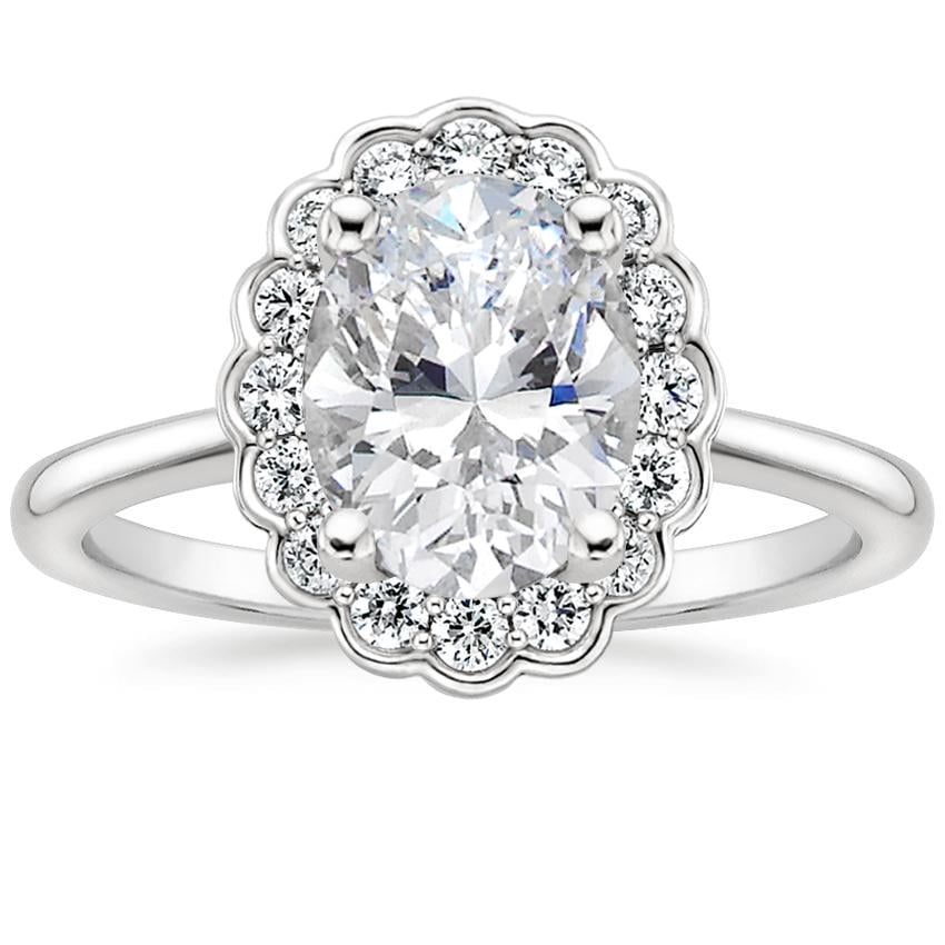 Bloom—Still Light Ring | Oval Diamond in Floral Halo