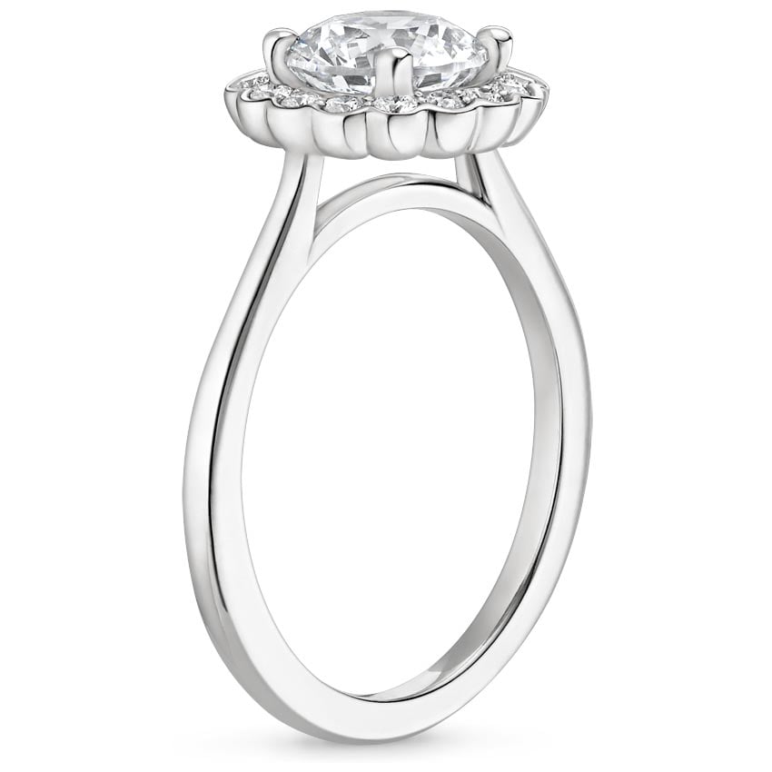 Bloom—Still Light Ring | Pear Diamond in Floral Halo