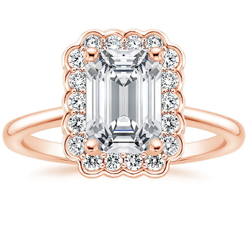 Ascend—Adorn Ring | Emerald Diamond in Floral Halo