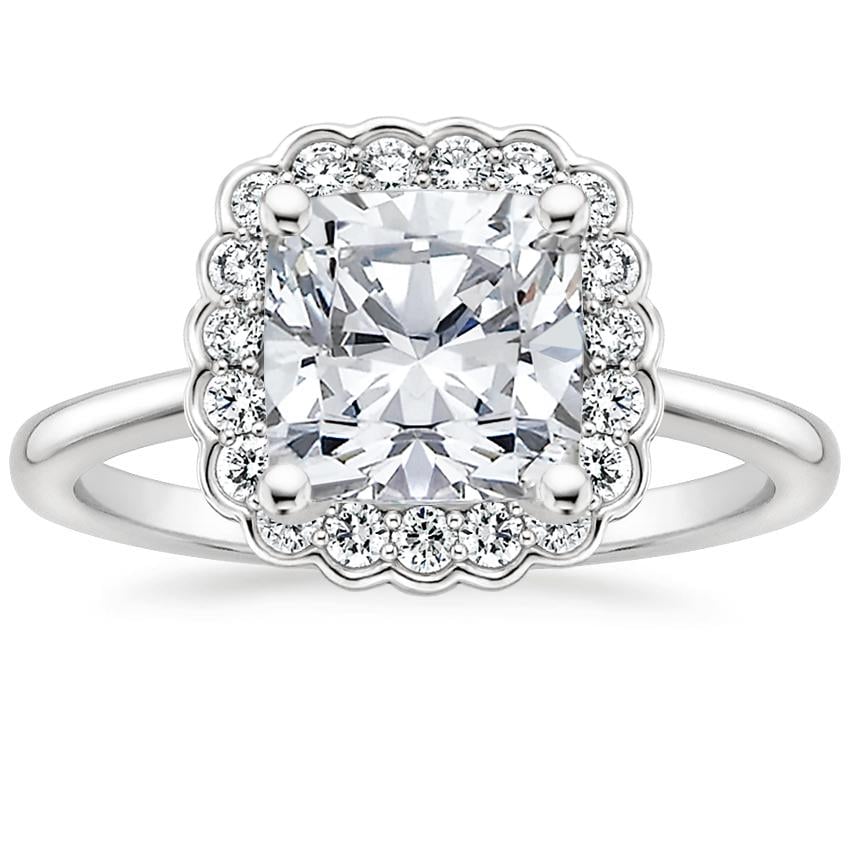 Ascend—Still Light Ring | Cushion Diamond in Floral Halo