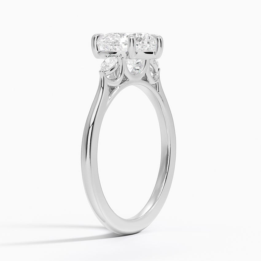 Bloom—Still Light Ring | Heart Diamond in Pear Three Stone-Her Crown