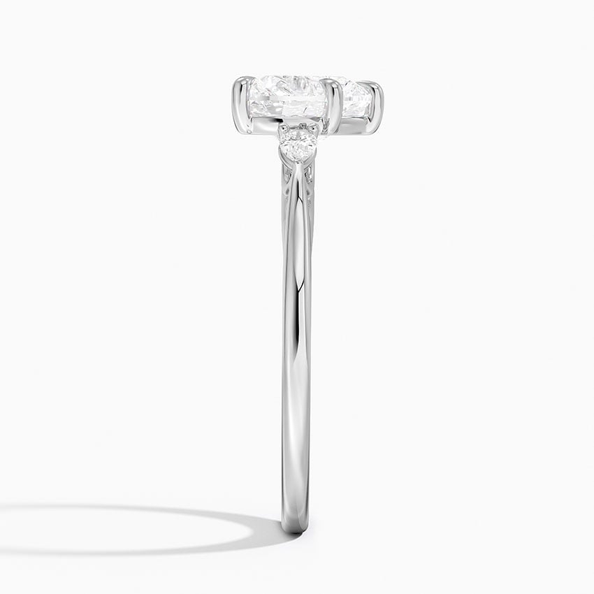 Bloom—Still Light Ring | Heart Diamond in Pear Three Stone-Her Crown