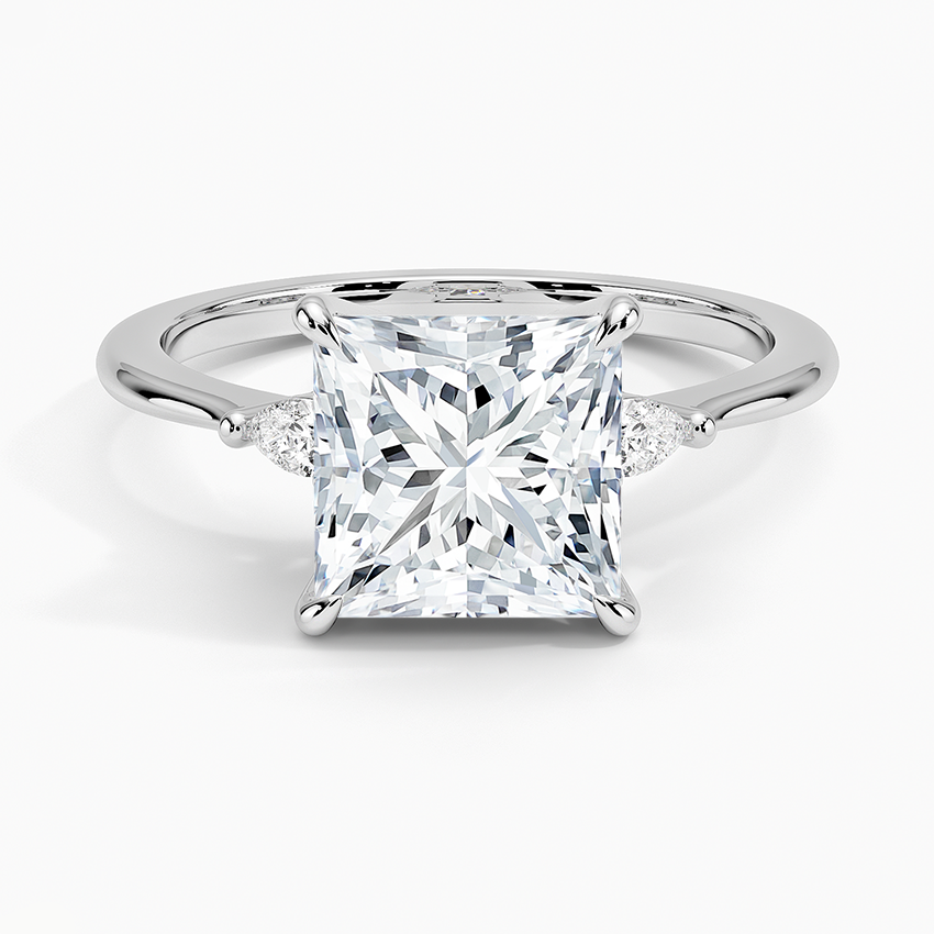 Radiate—Still Light Ring | Princess Diamond in Pear Three Stone
