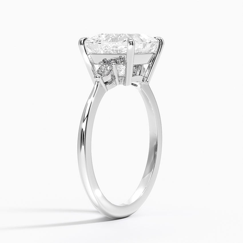 Radiate—Still Light Ring | Princess Diamond in Pear Three Stone