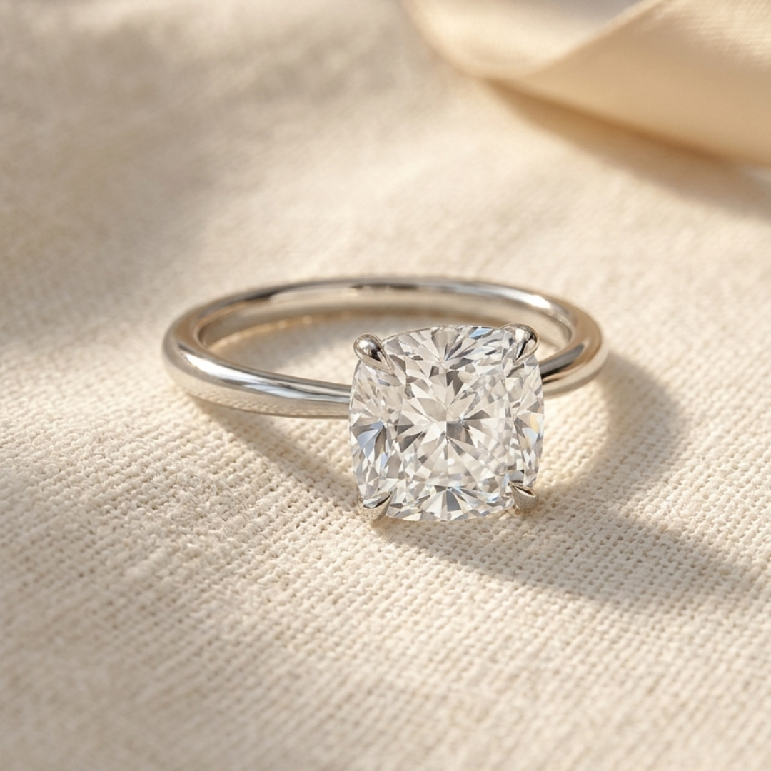 Ascend—Still Light Ring | Solitaire Cushion Diamond