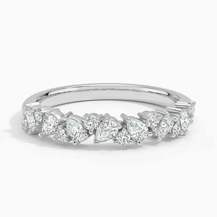 Milestone Band—Still Light Ring | Pear Round Diamond Half Eternity