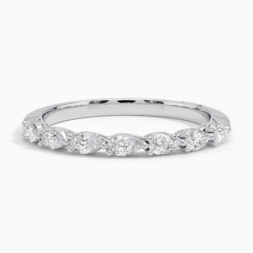 Milestone Band—Still Light Ring | Pear Diamond Half Eternity