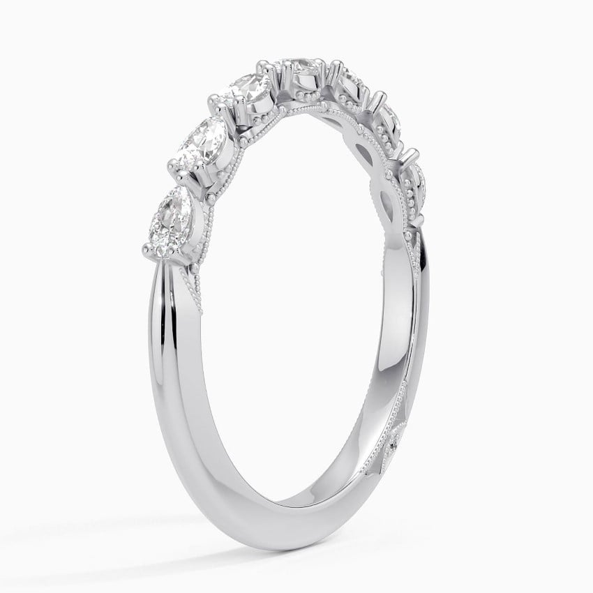 Milestone Band—Still Light Ring | Pear Diamond Half Eternity