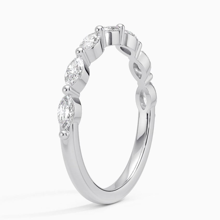 Milestone Band—Still Light Ring | Marquise Diamond in Half Coverage