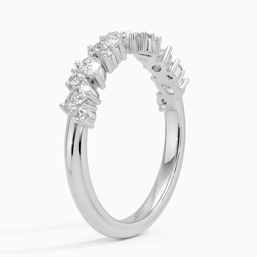 Milestone Band—Still Light Ring | Pear Round Diamond Half Eternity
