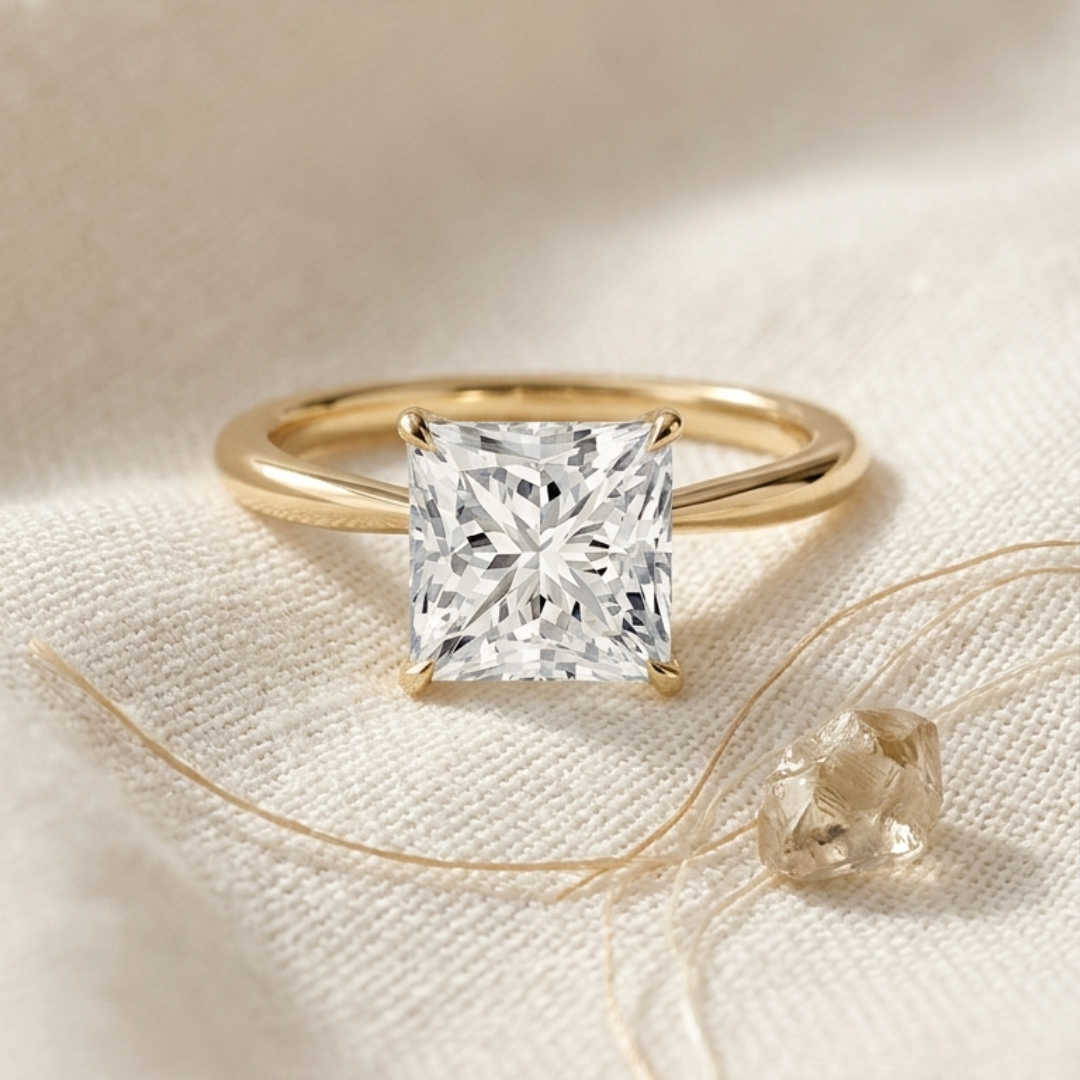 Radiate—Crowned Still Ring | Solitaire Princess Diamond
