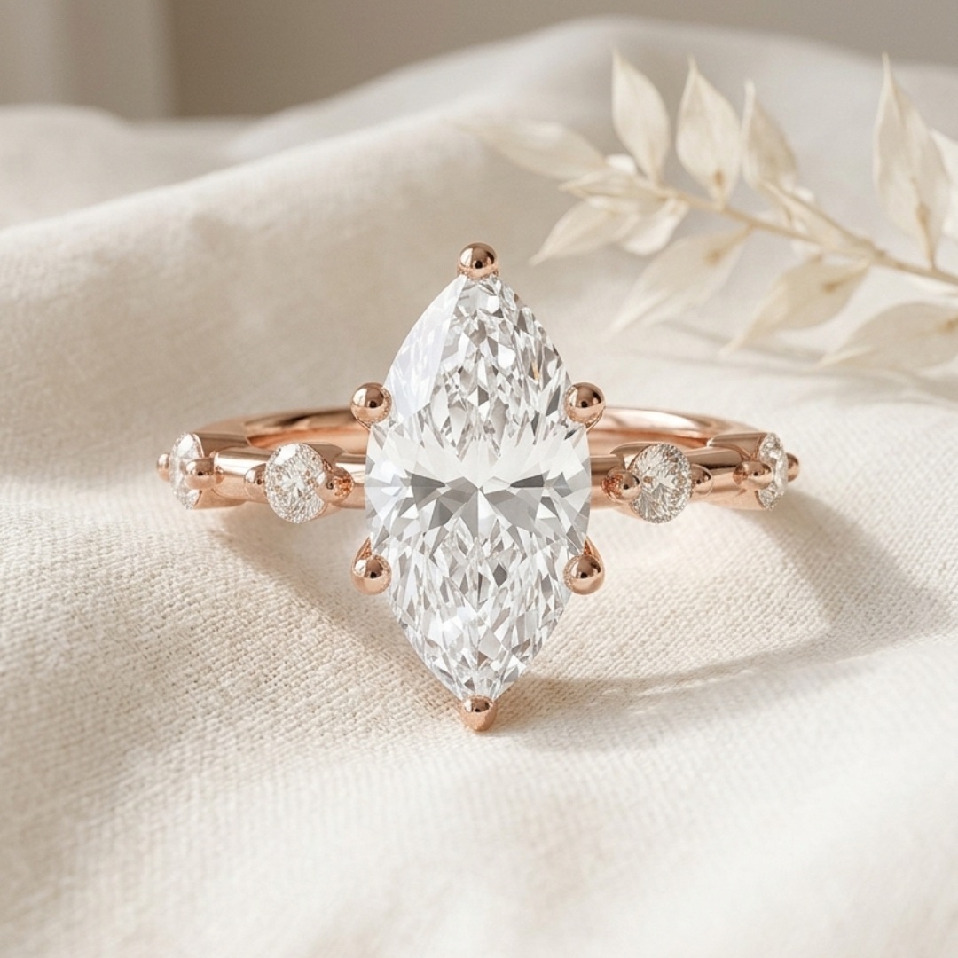 Ascend—Adorn Ring | Marquise Diamond in Round Spaced Coverage
