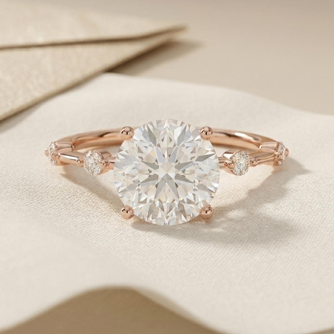 Bloom—Adorn Ring | Round Diamond in Round Spaced Coverage