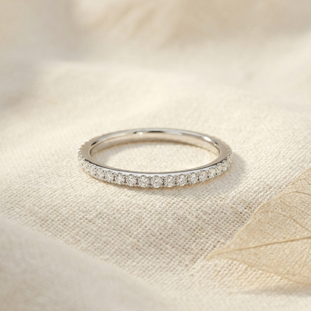 Milestone Band—Still Light Ring | Round Diamond Eternity Pave