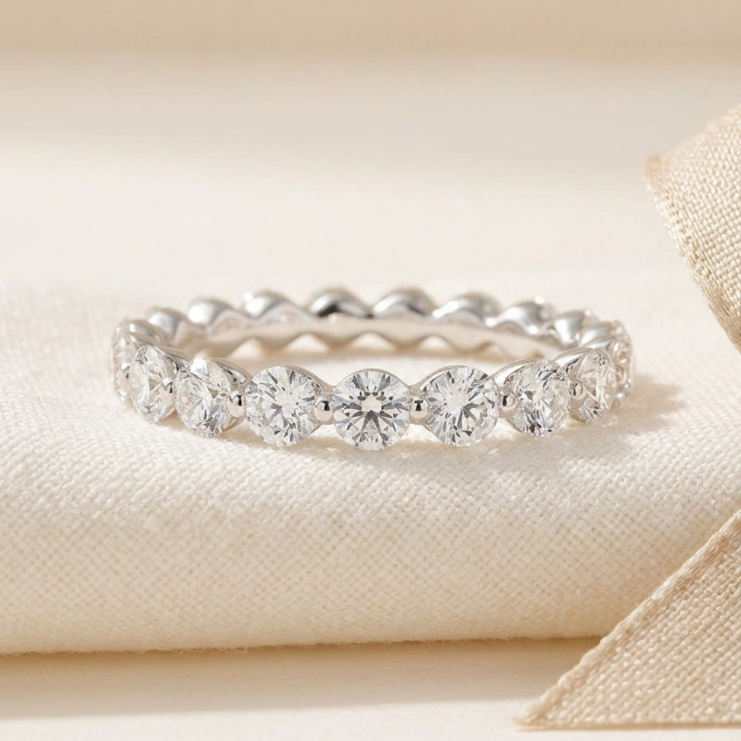 Milestone Band—Still Light Ring | Round Diamond Eternity Prong
