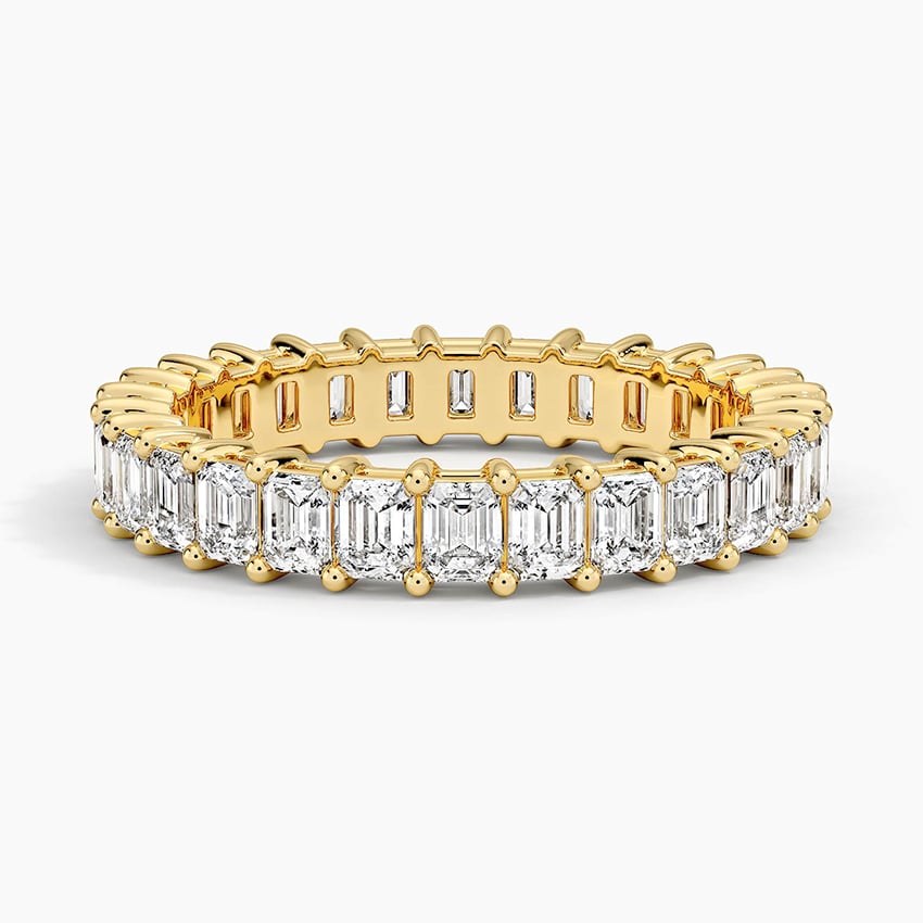 Milestone Band—Crown Still Ring | Emerald Diamond Eternity