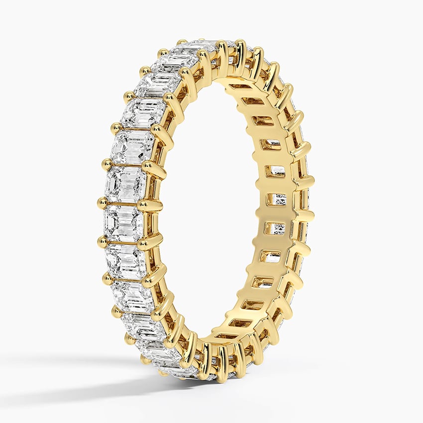 Milestone Band—Crown Still Ring | Emerald Diamond Eternity
