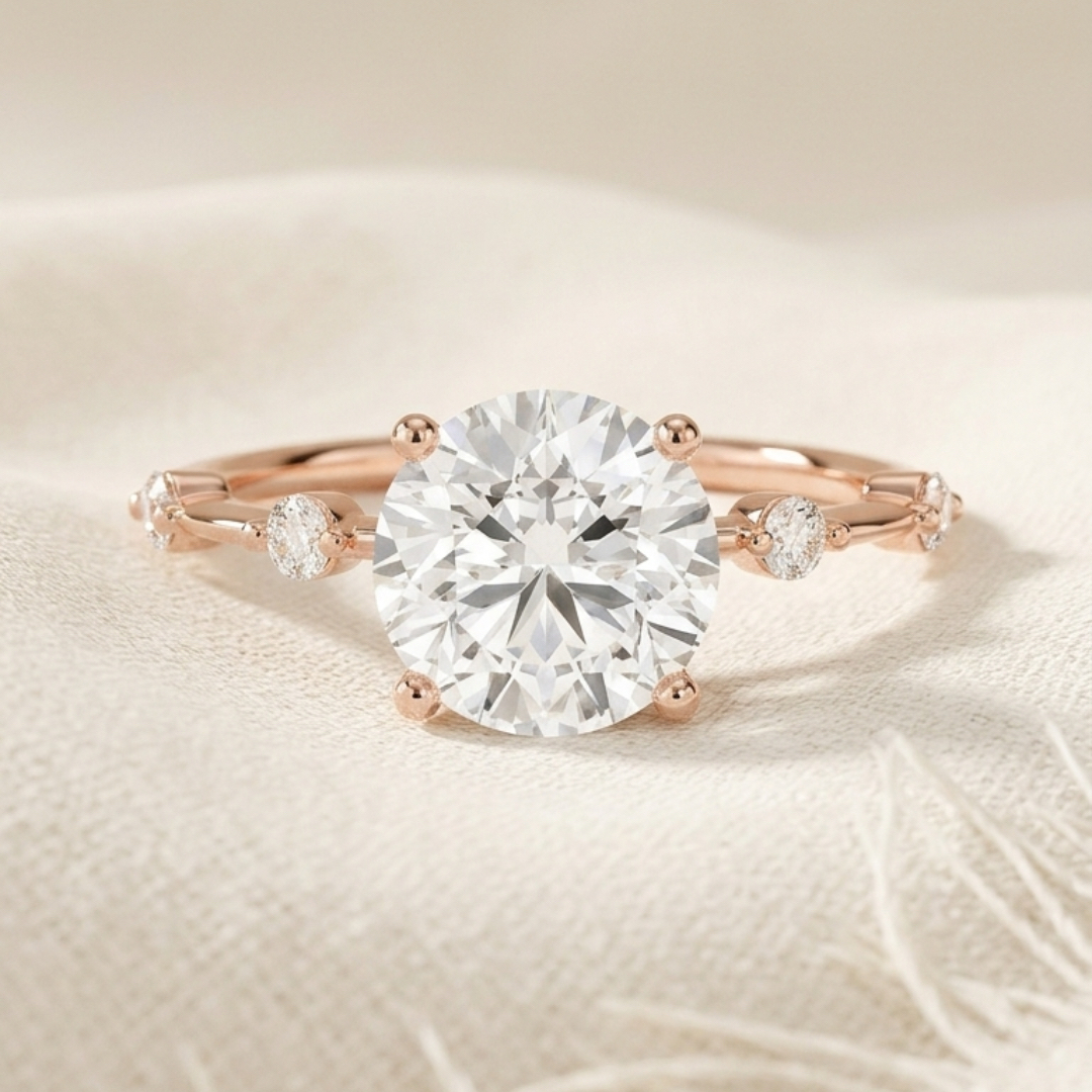 Bloom—Adorn Ring | Round Diamond in Round Spaced Coverage