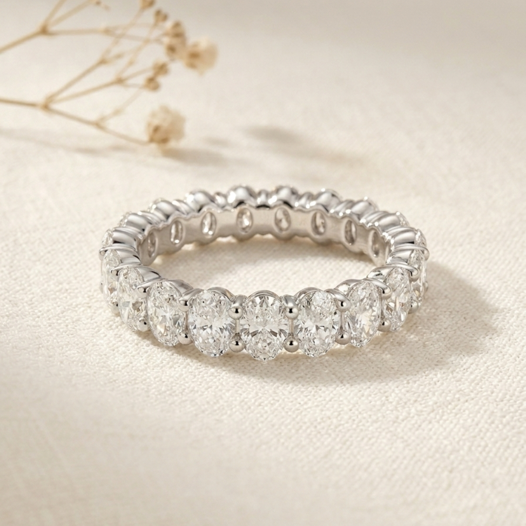 Milestone Band—Still Light Ring | Oval Diamond Eternity
