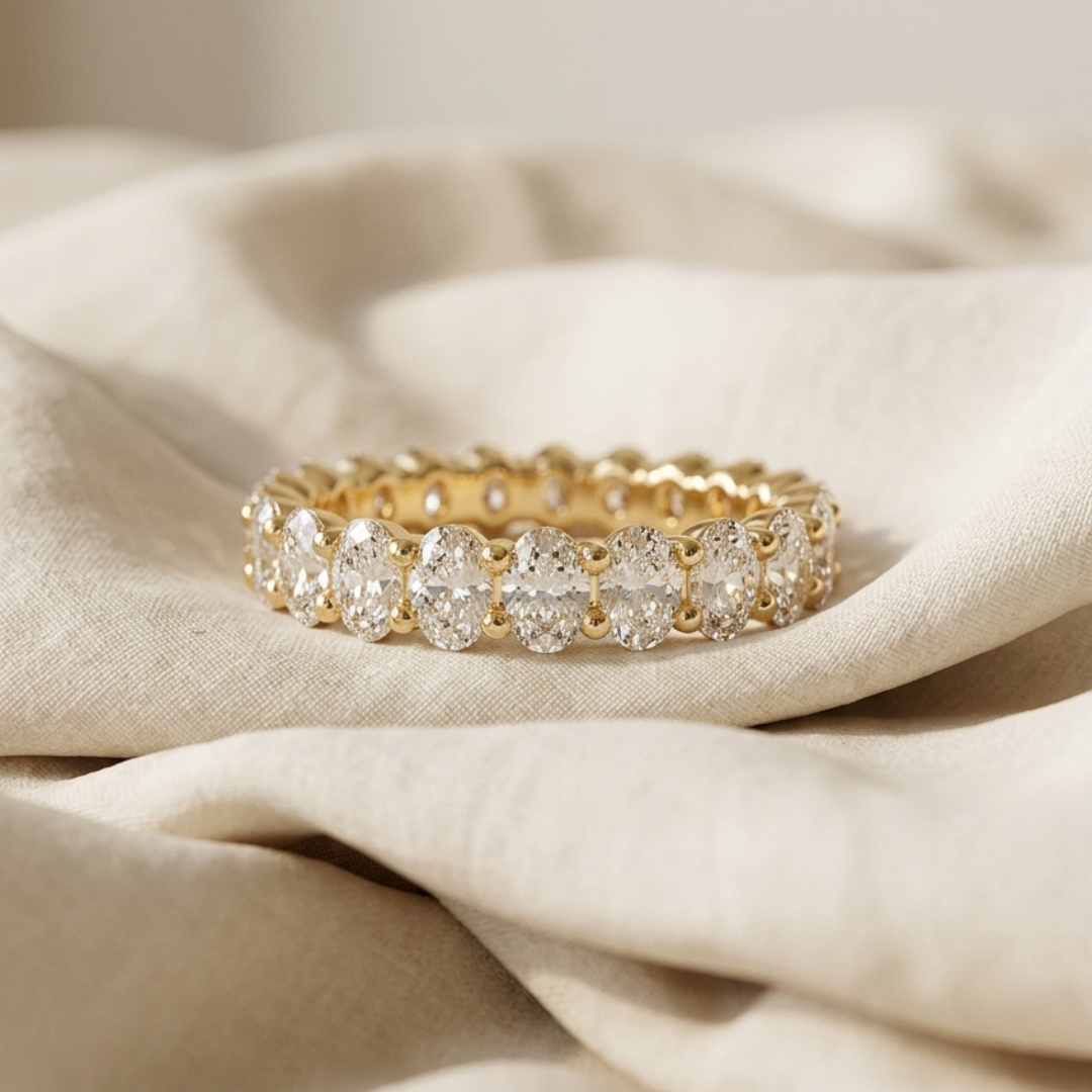Milestone Band—Crown Still Ring | Oval Diamond Eternity
