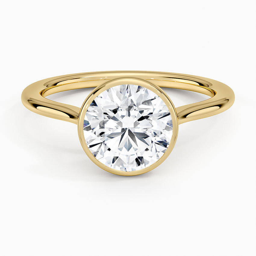Bloom—Crowned Still Ring | Round Diamond in Bezel