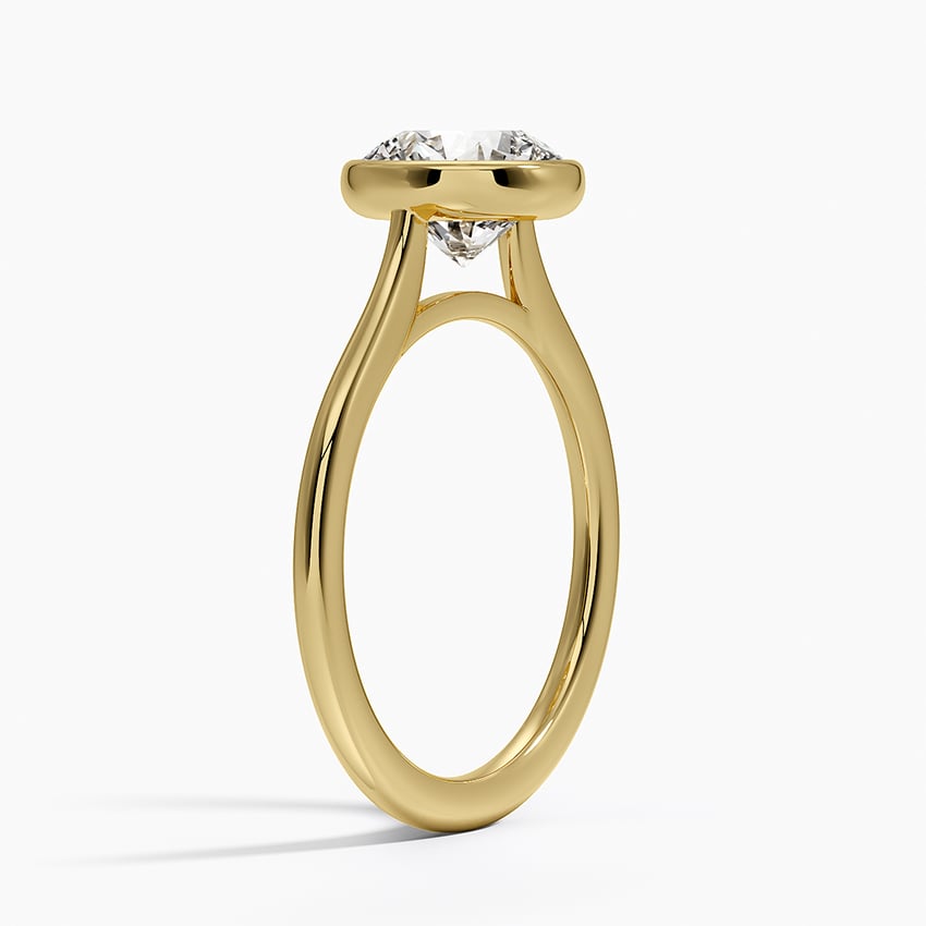 Bloom—Crowned Still Ring | Round Diamond in Bezel