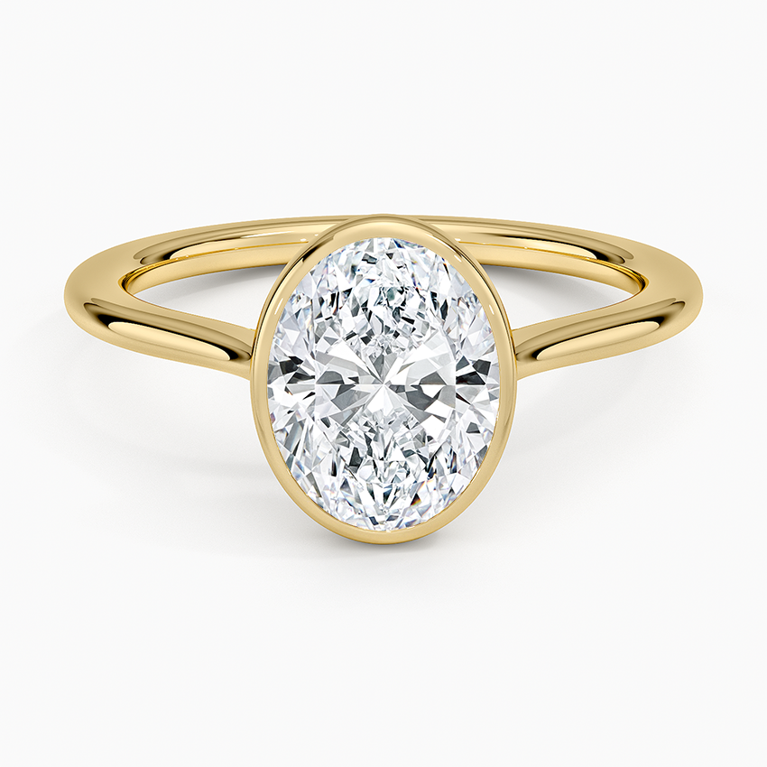 Bloom—Crowned Still Ring | Oval Diamond in Bezel