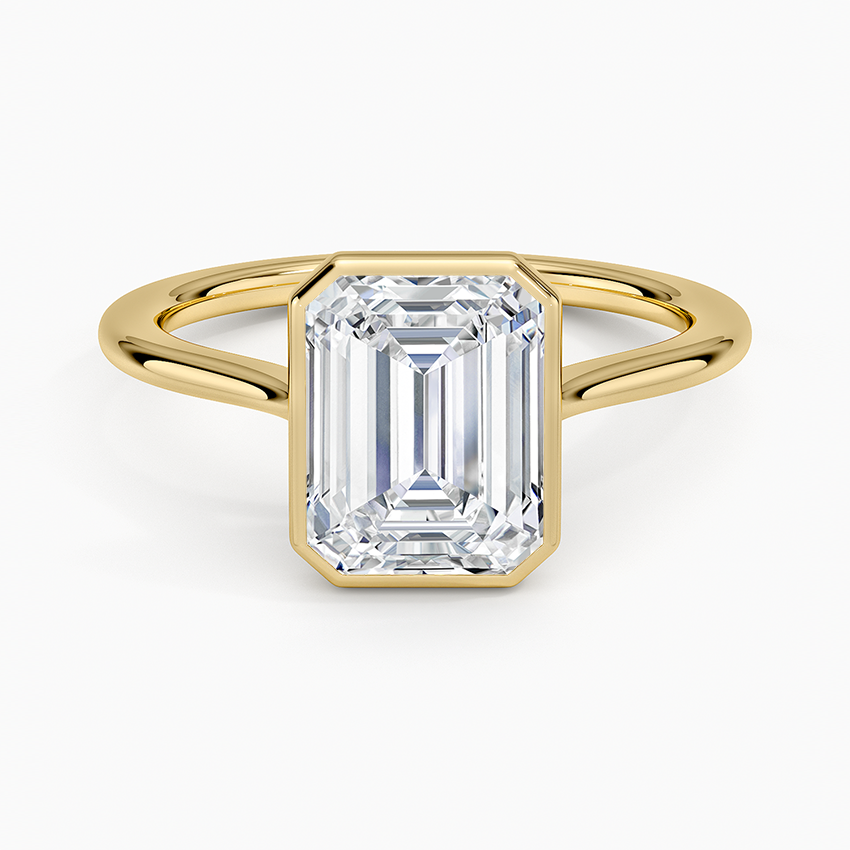 Ascend—Crowned Still Ring | Emerald Diamond in Bezel