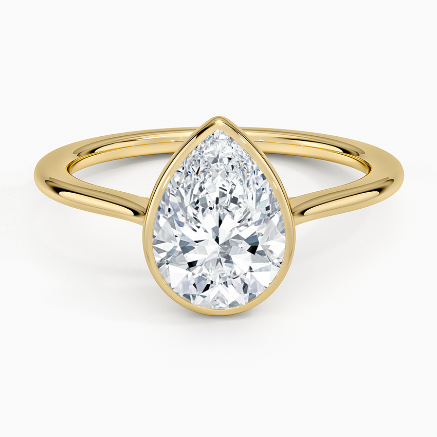 Bloom—Crowned Still Ring | Pear Diamond in Bezel