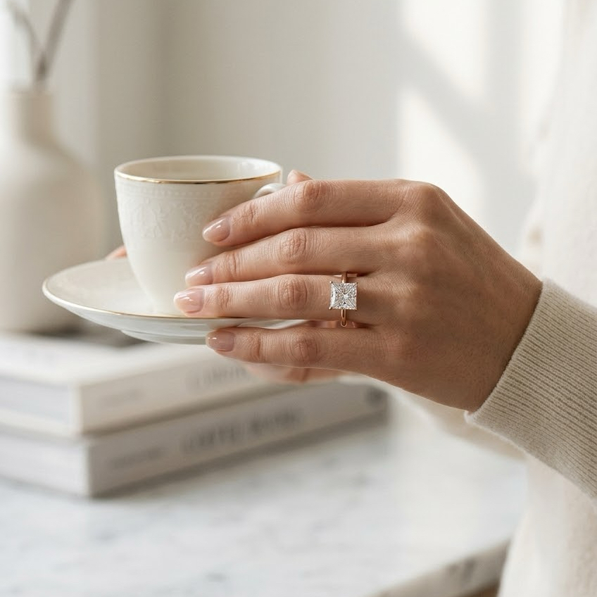Radiate—Crowned Still Ring | Solitaire Princess Diamond