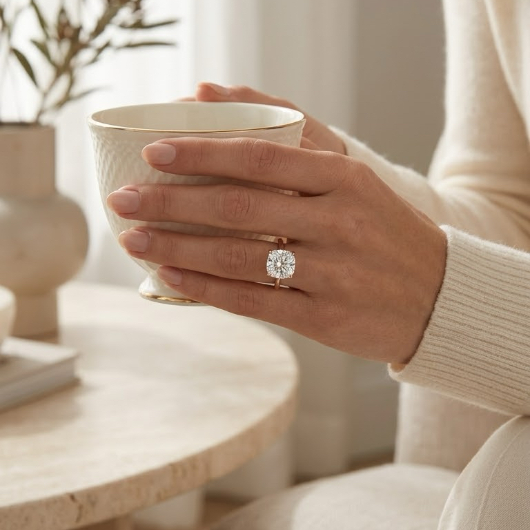 Ascend—Adorn Ring | Solitaire Cushion Diamond