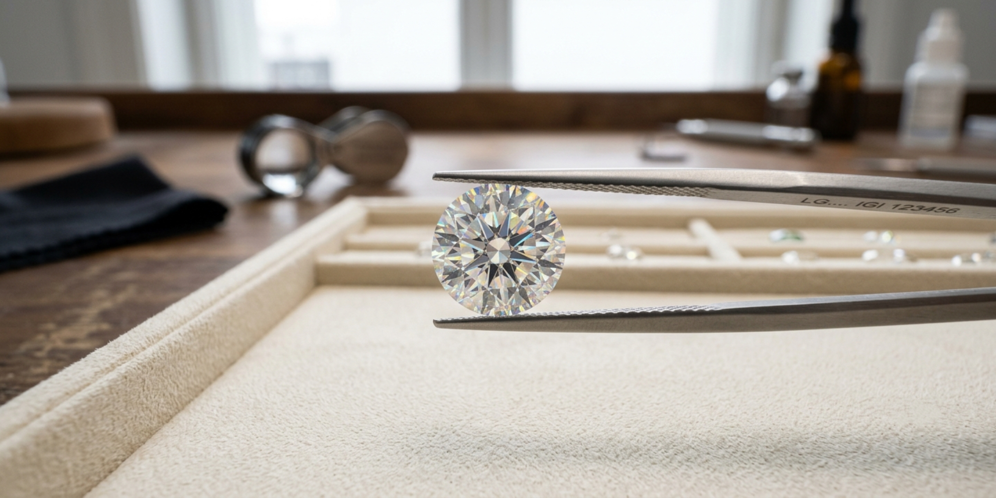 IGI certified round lab diamond